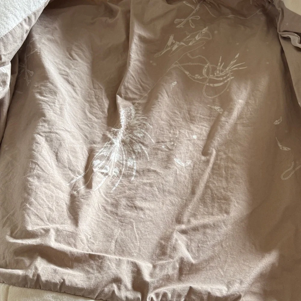 Aritzia Community Organic Cotton Cream Kids Jacket Gently Loved S Missing Belt